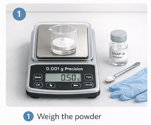 weighing snap-8 powder