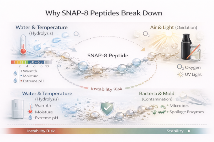 why snap-8 peptides break down